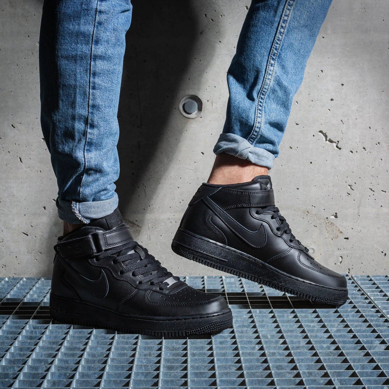 Nike Air Force 1 Mid 07 - Triple Black - Herren Sneakers Schuhe Schwarz CW2289 - 001 - Brandstyle24